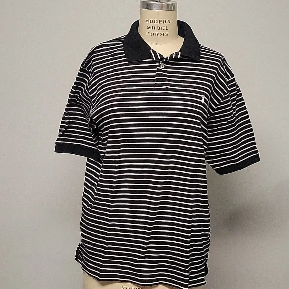 Polo Golf by Ralph Lauren B&W Polo, size L